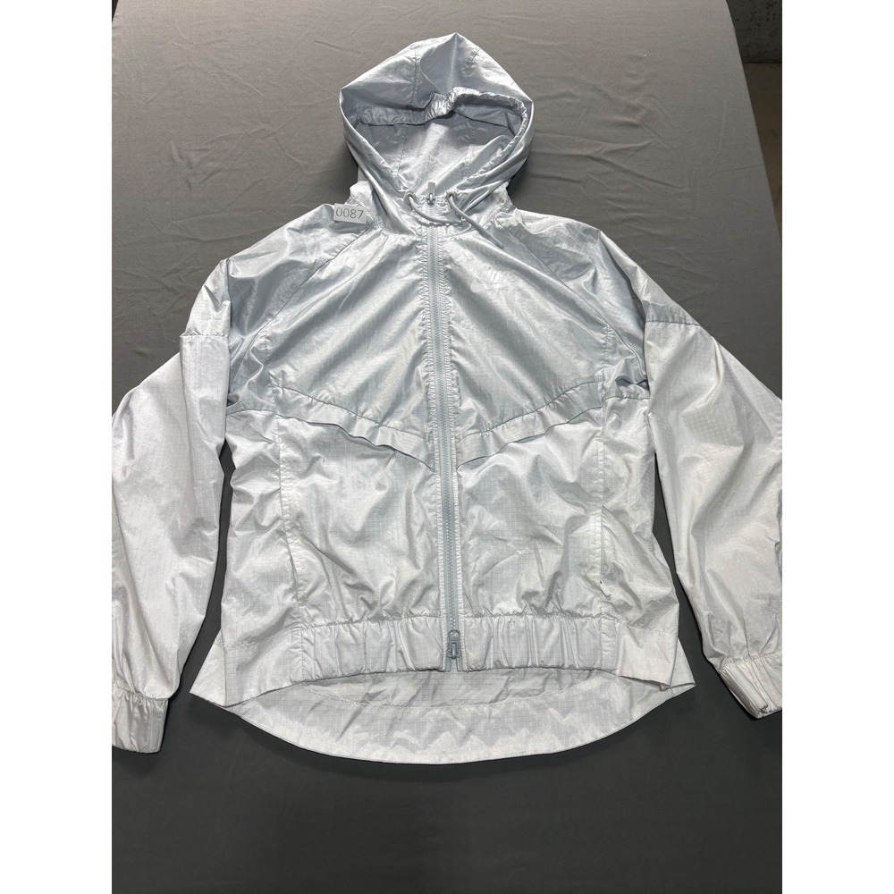 Nike Sportswear Windrunner Silver Metallic Grid Hooded Jacket Medium